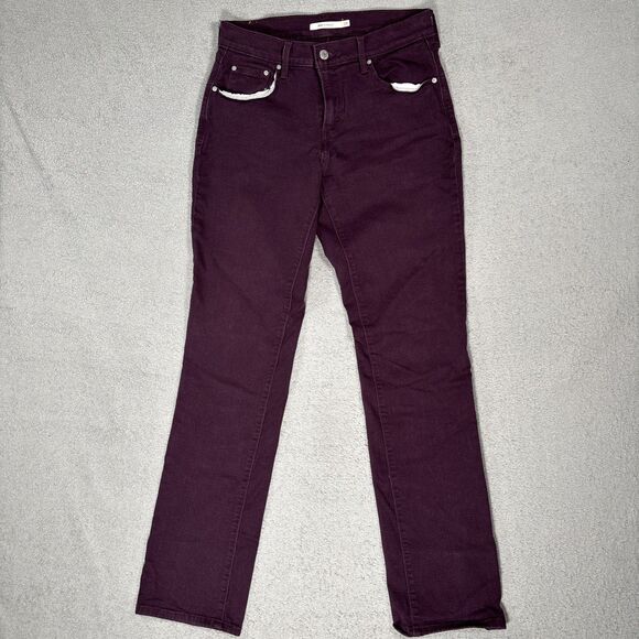 Levi’s 505 Straight Jeans Women’s Size 28 Purple Maroon Silver Tab Denim - Picture 1 of 14